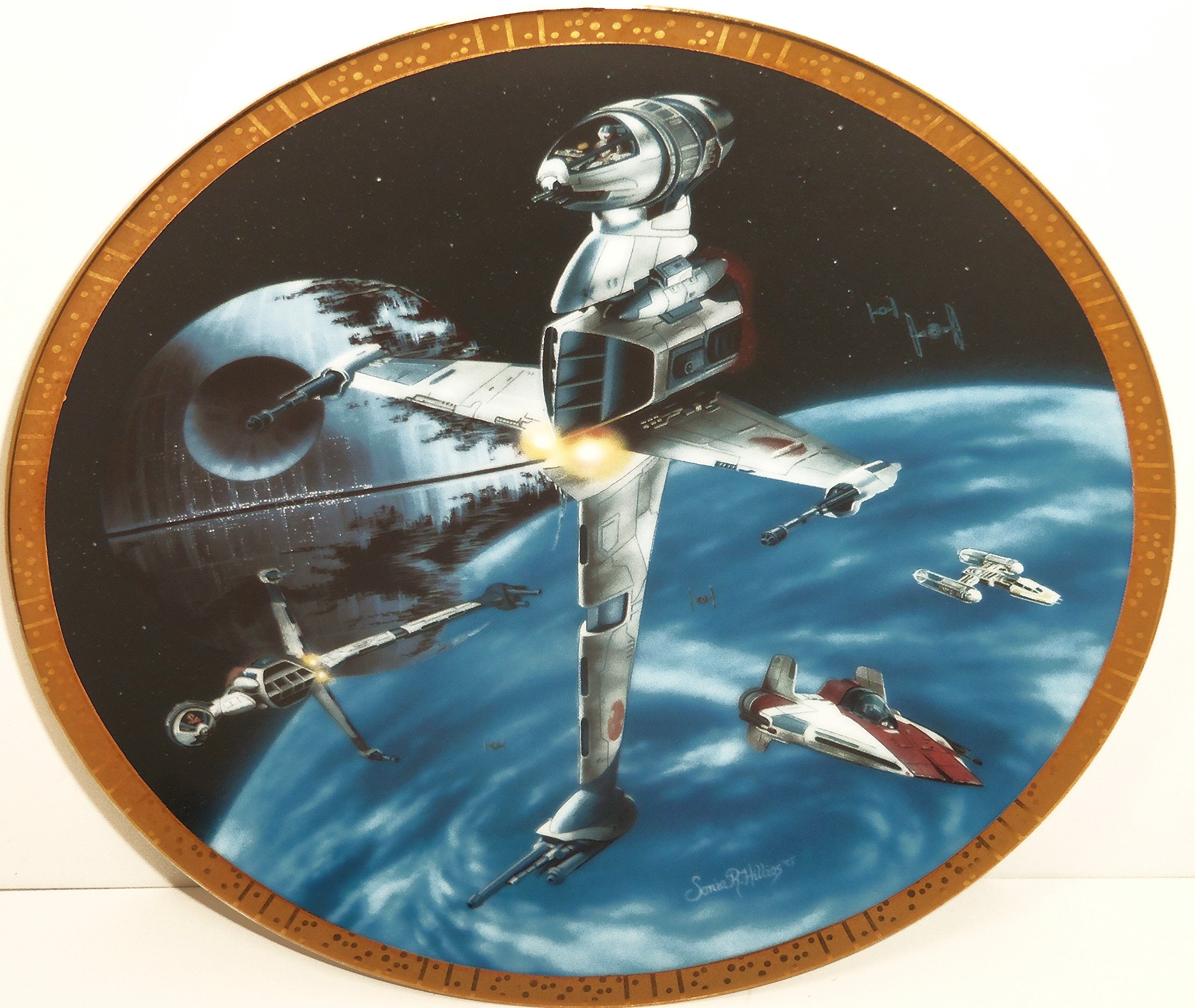 スターウォーズ　ハミルトンコレクション「Star Wars」 Amazon.com: Star Wars Collector Plate B-wing Fighter Space